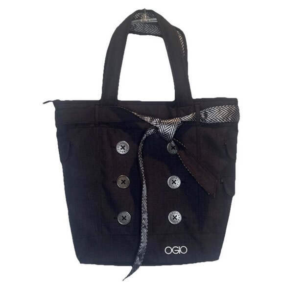 OGIO Cintas Women's Melrose Tote Laptop Bag Storm Gray Large Buttons Pockets - Picture 1 of 16